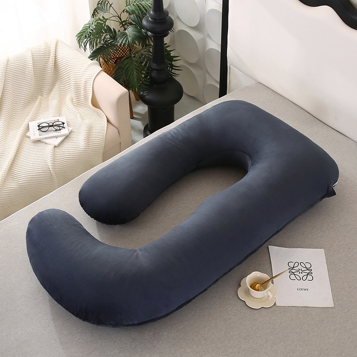 91家纺网 家纺一手货源 找家纺 永光家居 2025新款孕妇枕头G型 靠垫抱枕孕期床头靠枕（不供多多） G型水晶绒黑灰