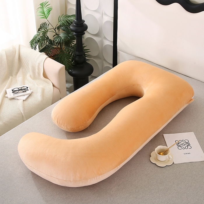 91家纺网 家纺一手货源 找家纺 永光家居 2025新款孕妇枕头G型 靠垫抱枕孕期床头靠枕（不供多多） G型水晶绒驼