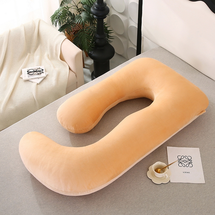 91家纺网 家纺一手货源 找家纺 永光家居 2025新款孕妇枕头G型 靠垫抱枕孕期床头靠枕（不供多多） G型水晶绒驼