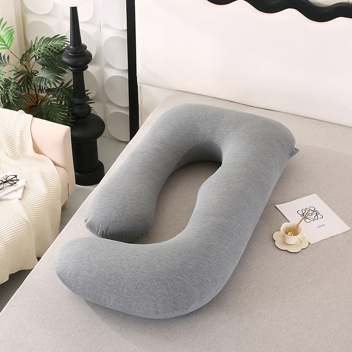 91家纺网 家纺一手货源 找家纺 永光家居 2025新款孕妇枕头G型 靠垫抱枕孕期床头靠枕（不供多多） G型针织棉灰