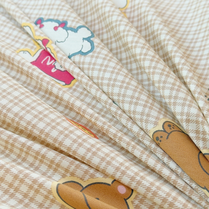 91家纺网 家纺一手货源 找家纺 小叮当家纺仓储工厂店 2025新款全棉纯棉AB版13372学生宿舍印花三件套双面纯棉床单款上下铺单人 格间小梦