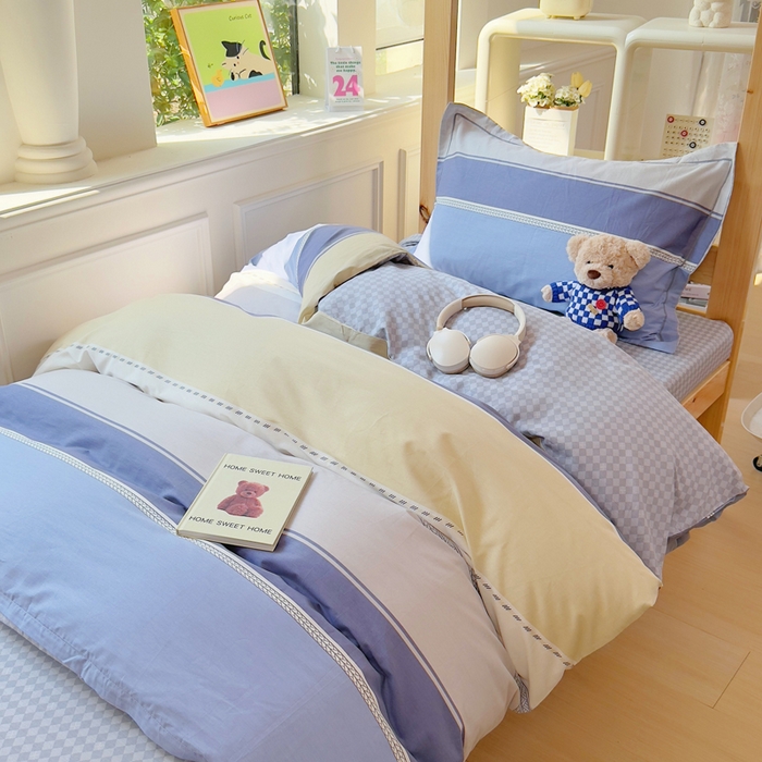 91家纺网 家纺一手货源 找家纺 小叮当家纺仓储工厂店 2025新款全棉纯棉AB版13372学生宿舍印花三件套双面纯棉床单款上下铺单人 陵川