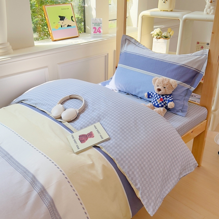 91家纺网 家纺一手货源 找家纺 小叮当家纺仓储工厂店 2025新款全棉纯棉AB版13372学生宿舍印花三件套双面纯棉床单款上下铺单人 陵川