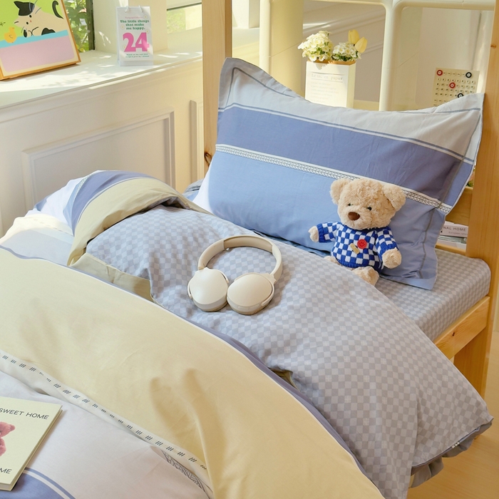 91家纺网 家纺一手货源 找家纺 小叮当家纺仓储工厂店 2025新款全棉纯棉AB版13372学生宿舍印花三件套双面纯棉床单款上下铺单人 陵川