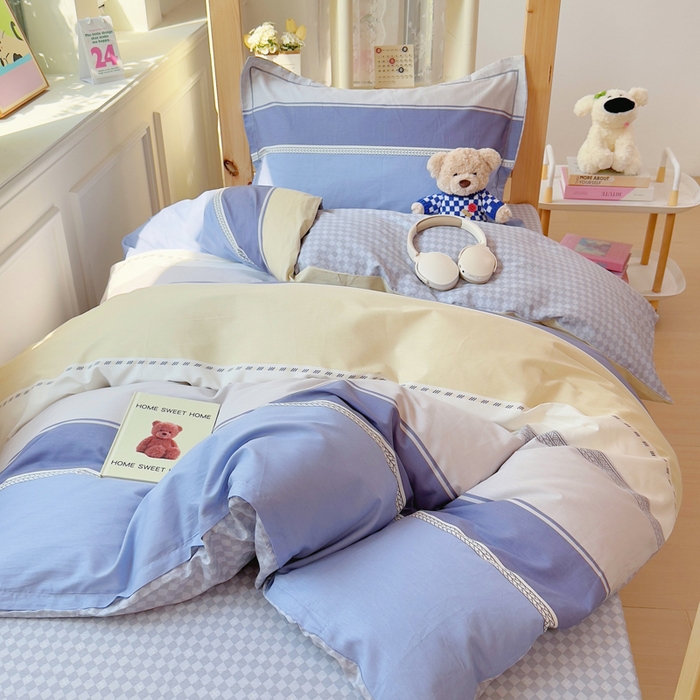 91家纺网 家纺一手货源 找家纺 小叮当家纺仓储工厂店 2025新款全棉纯棉AB版13372学生宿舍印花三件套双面纯棉床单款上下铺单人 陵川