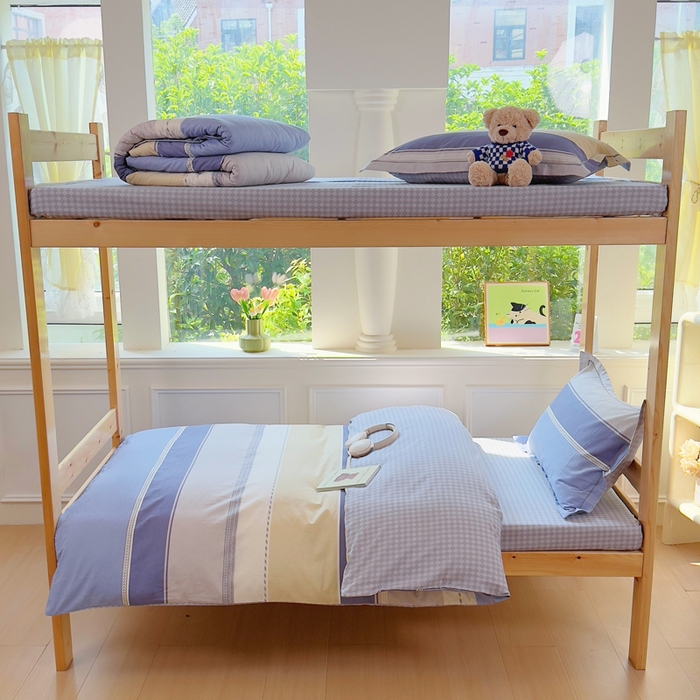 91家纺网 家纺一手货源 找家纺 小叮当家纺仓储工厂店 2025新款全棉纯棉AB版13372学生宿舍印花三件套双面纯棉床单款上下铺单人 陵川