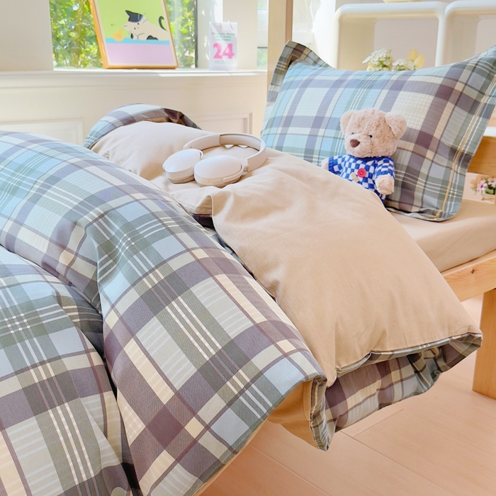 91家纺网 家纺一手货源 找家纺 小叮当家纺仓储工厂店 2025新款全棉纯棉AB版13372学生宿舍印花三件套双面纯棉床单款上下铺单人 言格论