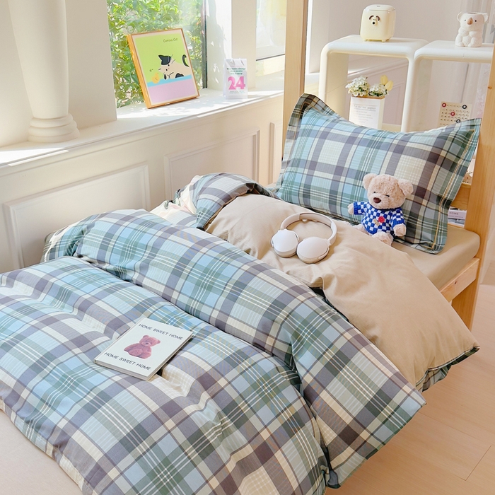 91家纺网 家纺一手货源 找家纺 小叮当家纺仓储工厂店 2025新款全棉纯棉AB版13372学生宿舍印花三件套双面纯棉床单款上下铺单人 言格论