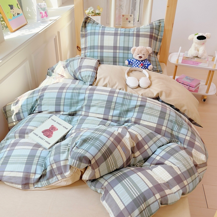 91家纺网 家纺一手货源 找家纺 小叮当家纺仓储工厂店 2025新款全棉纯棉AB版13372学生宿舍印花三件套双面纯棉床单款上下铺单人 言格论