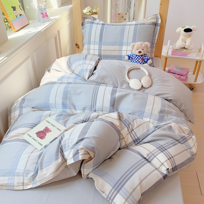 91家纺网 家纺一手货源 找家纺 小叮当家纺仓储工厂店 2025新款全棉纯棉AB版13372学生宿舍印花三件套双面纯棉床单款上下铺单人 一语空间