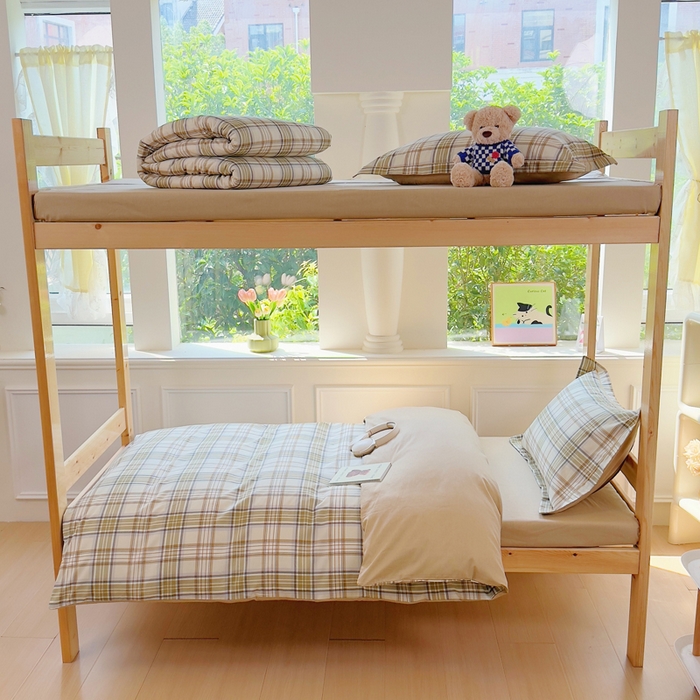 91家纺网 家纺一手货源 找家纺 小叮当家纺仓储工厂店 2025新款全棉纯棉AB版13372学生宿舍印花三件套双面纯棉床单款上下铺单人 印格坊