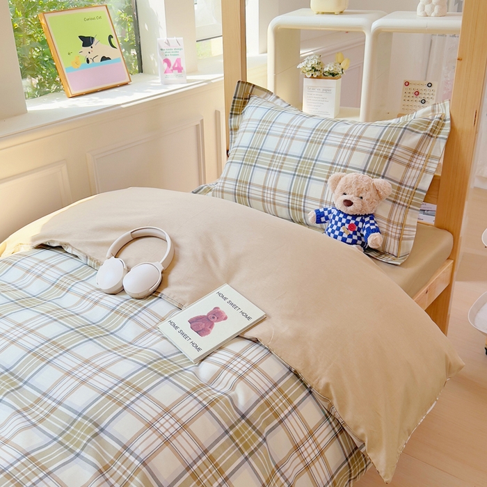 91家纺网 家纺一手货源 找家纺 小叮当家纺仓储工厂店 2025新款全棉纯棉AB版13372学生宿舍印花三件套双面纯棉床单款上下铺单人 印格坊