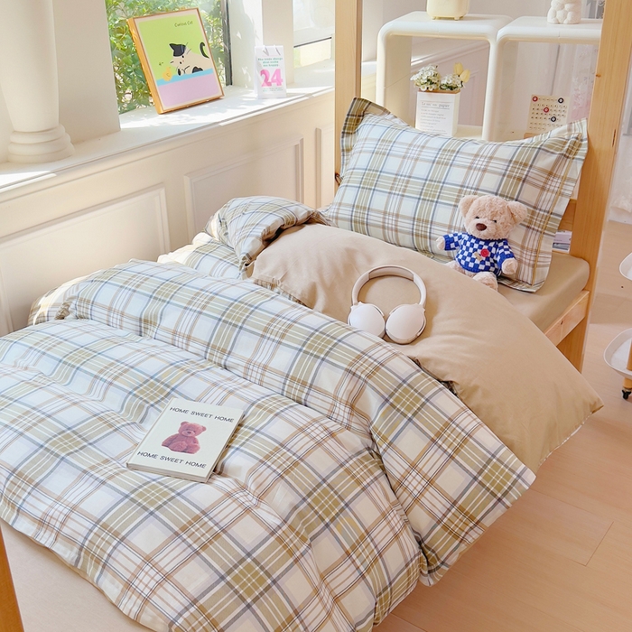 91家纺网 家纺一手货源 找家纺 小叮当家纺仓储工厂店 2025新款全棉纯棉AB版13372学生宿舍印花三件套双面纯棉床单款上下铺单人 印格坊