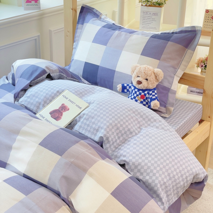 91家纺网 家纺一手货源 找家纺 小叮当家纺仓储工厂店 2025新款全棉纯棉AB版13372学生宿舍印花三件套双面纯棉床单款上下铺单人 伯克里