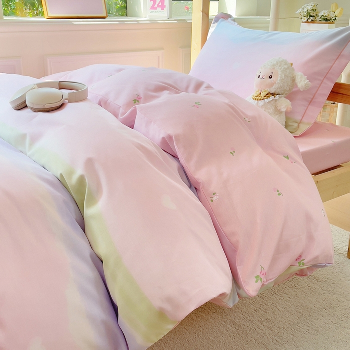 91家纺网 家纺一手货源 找家纺 小叮当家纺仓储工厂店 2025新款全棉纯棉AB版13372学生宿舍印花三件套双面纯棉床单款上下铺单人 灿若星河