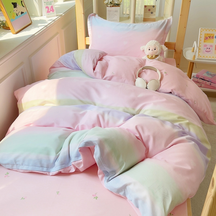 91家纺网 家纺一手货源 找家纺 小叮当家纺仓储工厂店 2025新款全棉纯棉AB版13372学生宿舍印花三件套双面纯棉床单款上下铺单人 灿若星河