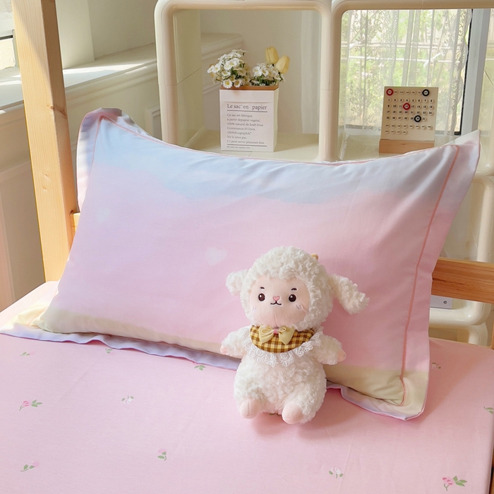 91家纺网 家纺一手货源 找家纺 小叮当家纺仓储工厂店 2025新款全棉纯棉AB版13372学生宿舍印花三件套双面纯棉床单款上下铺单人 灿若星河