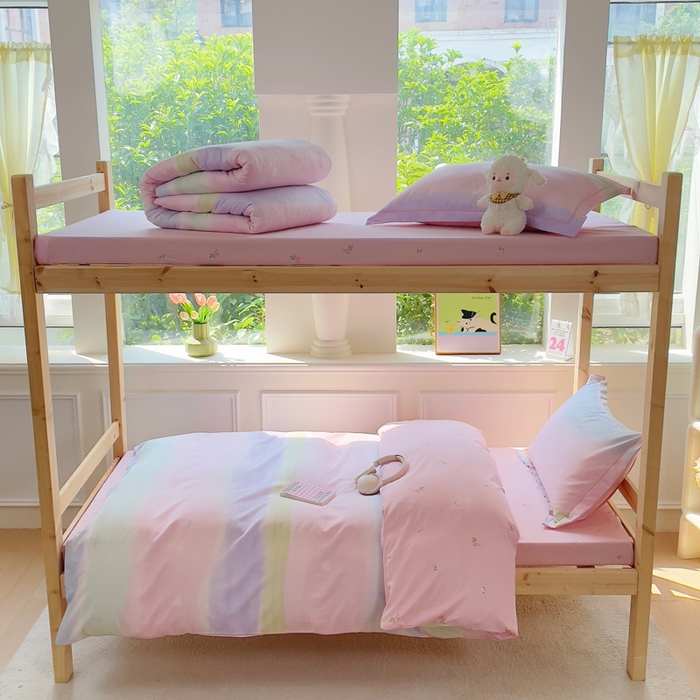 91家纺网 家纺一手货源 找家纺 小叮当家纺仓储工厂店 2025新款全棉纯棉AB版13372学生宿舍印花三件套双面纯棉床单款上下铺单人 灿若星河