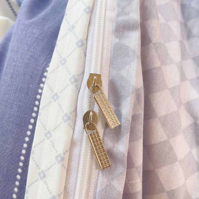 91家纺网 家纺一手货源 找家纺 小叮当家纺仓储工厂店 2025新款全棉纯棉AB版13372学生宿舍印花三件套双面纯棉床单款上下铺单人 蓝色垦丁