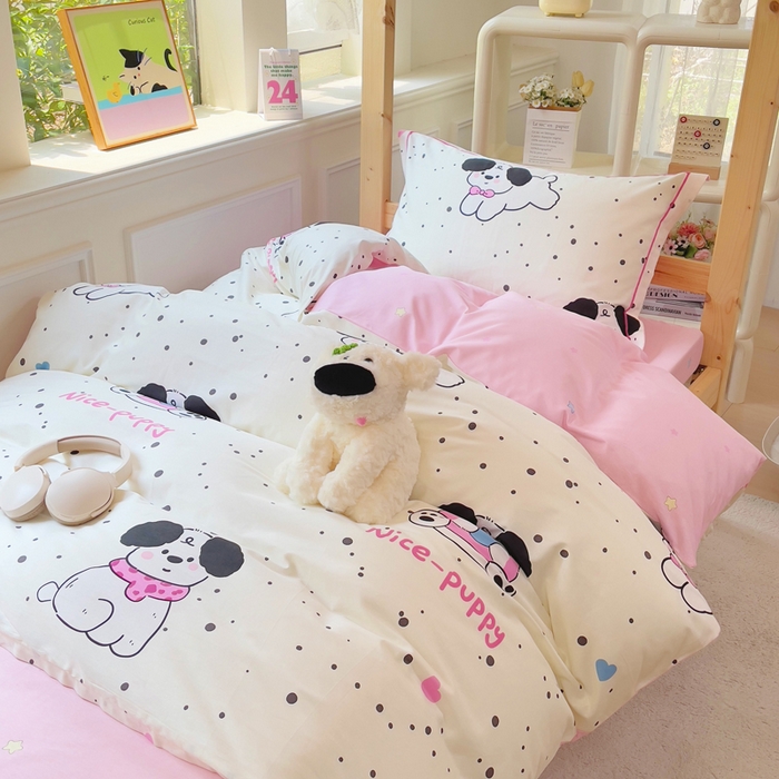 91家纺网 家纺一手货源 找家纺 小叮当家纺仓储工厂店 2025新款全棉纯棉AB版13372学生宿舍印花三件套双面纯棉床单款上下铺单人 罗纳星河