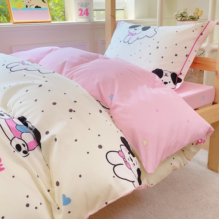 91家纺网 家纺一手货源 找家纺 小叮当家纺仓储工厂店 2025新款全棉纯棉AB版13372学生宿舍印花三件套双面纯棉床单款上下铺单人 罗纳星河