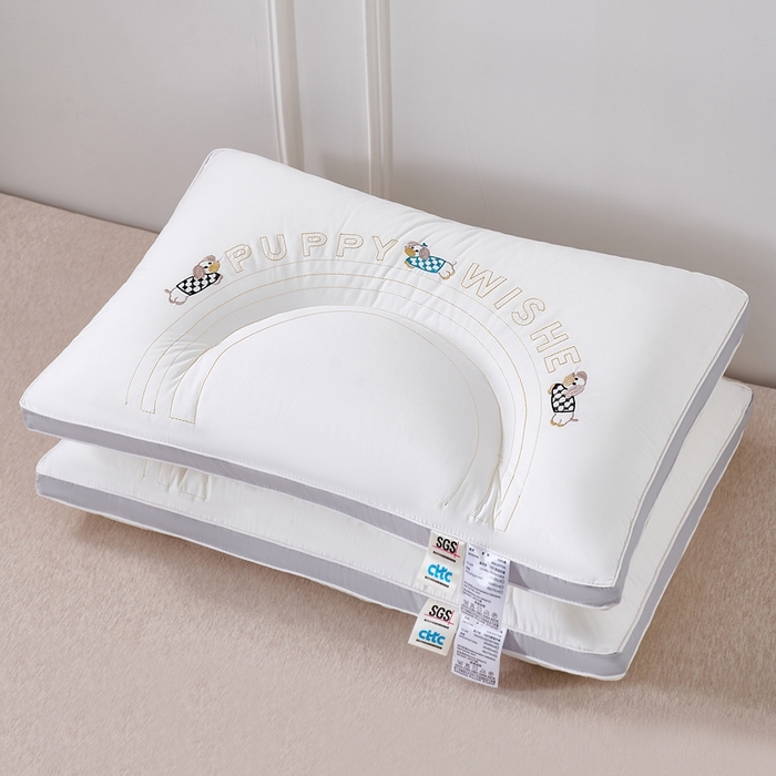 （总）大熊枕芯 2025新款刺绣款顽皮狗亲子款枕芯 枕头