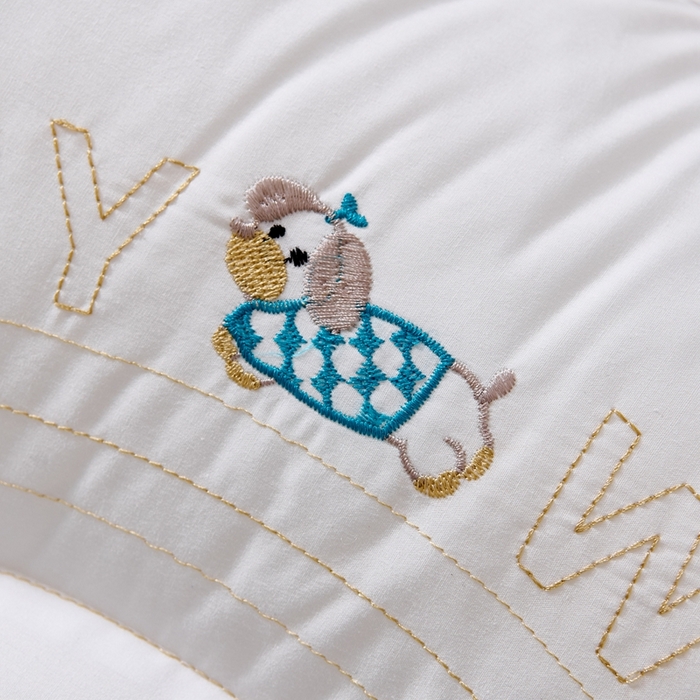 91家纺网 家纺一手货源 找家纺 （总）大熊枕芯 2025新款刺绣款顽皮狗亲子款枕芯 枕头