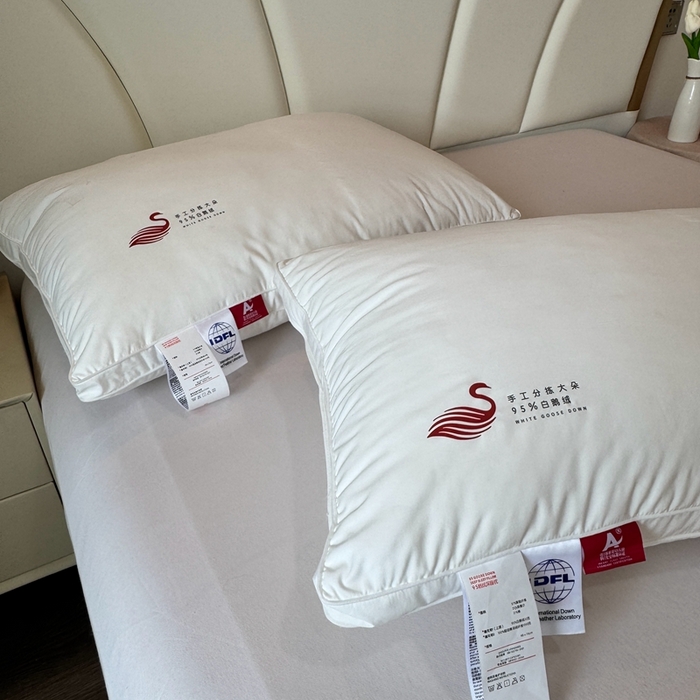 91家纺网 家纺一手货源 找家纺 （总）静若居羽绒被壳 2025新款七星级羽绒枕头枕芯高端羽绒枕