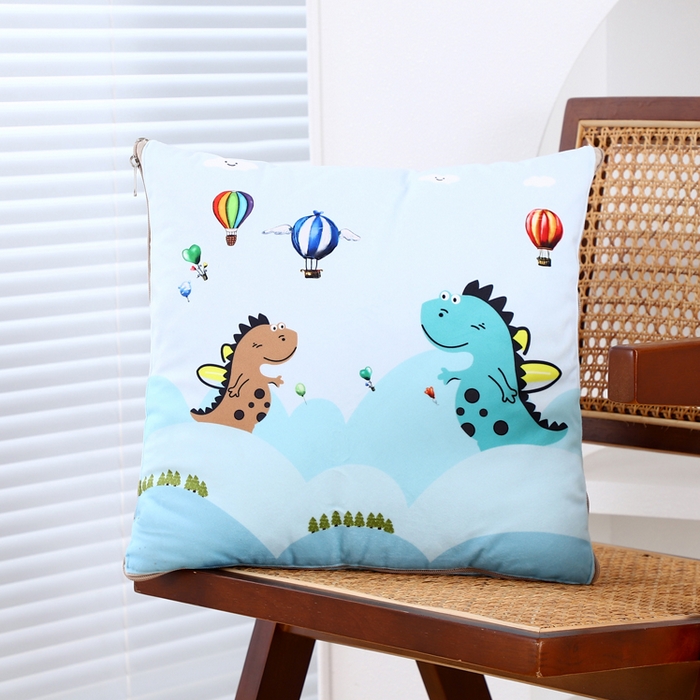 皇谱家纺2025新款卡通抱枕被儿童被车载抱被靠垫靠枕被 小恐龙