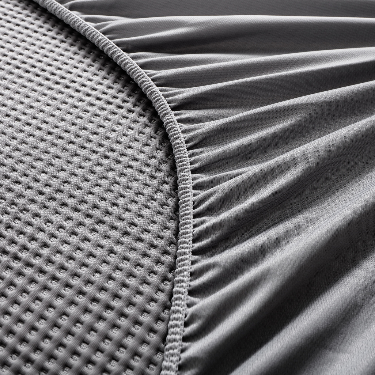 91家纺网 家纺一手货源 找家纺 （总）耀悦家纺 2025春夏新款乙纶凉席pe凉感华夫格床笠款凉席席子三件套床笠床席子