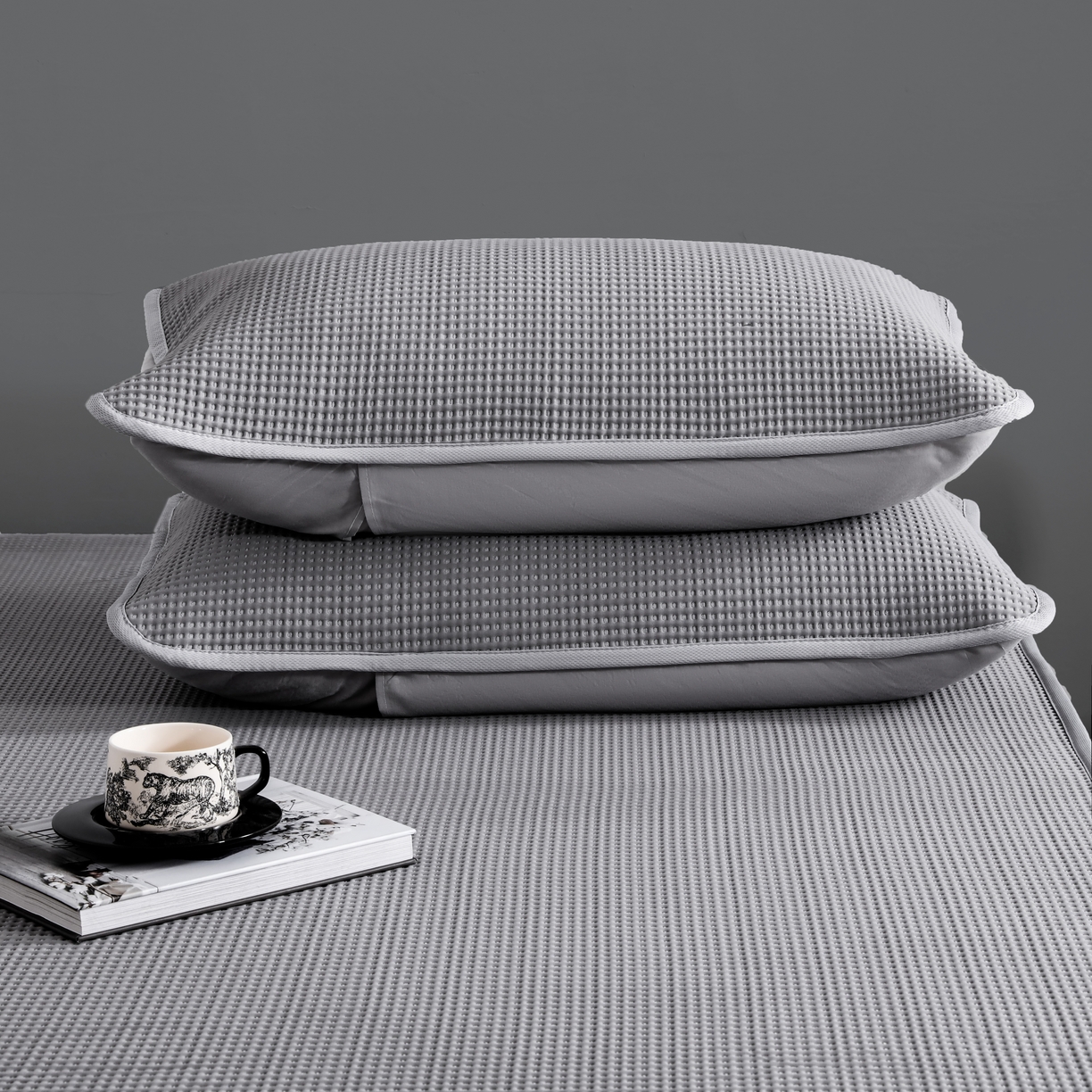 91家纺网 家纺一手货源 找家纺 （总）耀悦家纺 2025春夏新款乙纶凉席pe凉感华夫格床笠款凉席席子三件套床笠床席子