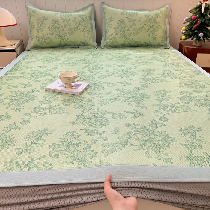 91家纺网 家纺一手货源 找家纺 小叮当家纺仓储工厂店 2025新款A类小清新卡通高品质冰藤印花床笠款凉席席子-床笠款 冰藤席-绿野仙踪