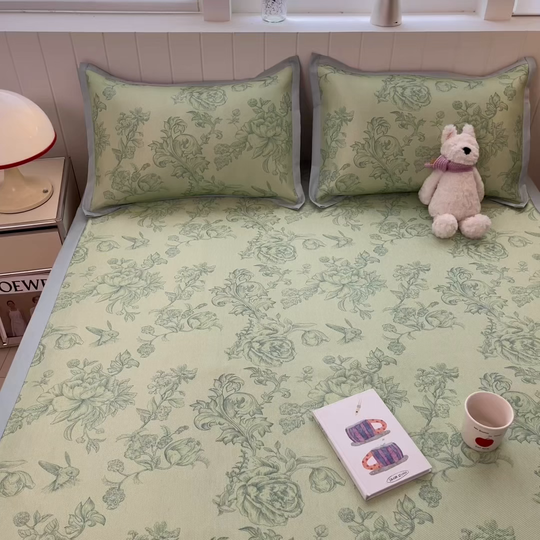 91家纺网 家纺一手货源 找家纺 小叮当家纺仓储工厂店 2025新款A类小清新卡通高品质冰藤印花床笠款凉席席子-床笠款 冰藤席-绿野仙踪