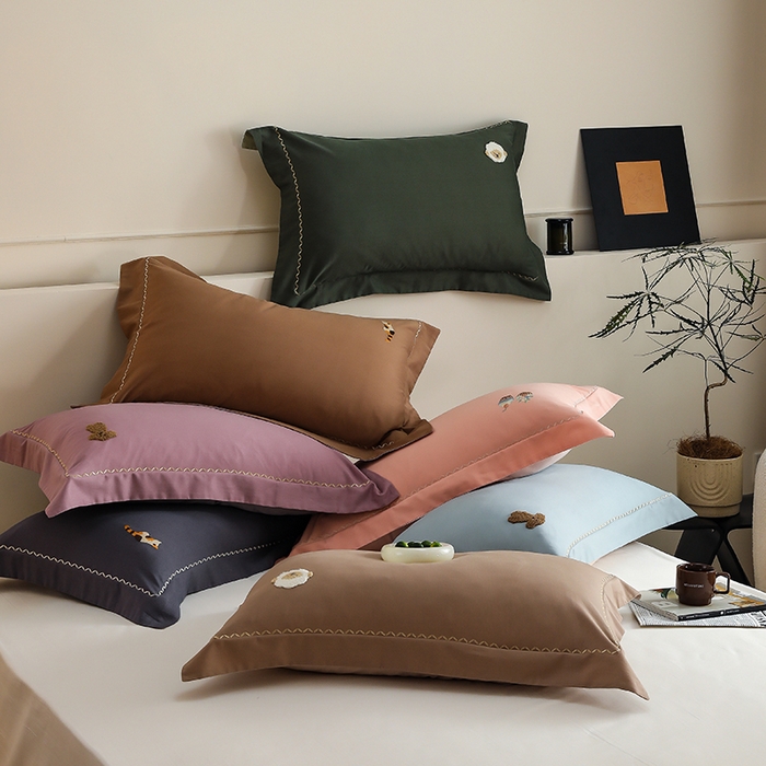 91家纺网 家纺一手货源 找家纺 禾时2025新款精梳火山全棉小磨毛工艺单品枕套 组合图片（仅供参考）