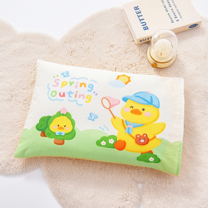 91家纺网 家纺一手货源 找家纺 鱼宝 2025新款全棉毛巾绣幼儿园套件三件套被子被芯 郊游鸭