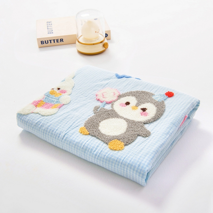 91家纺网 家纺一手货源 找家纺 鱼宝 2025新款全棉毛巾绣幼儿园套件三件套被子被芯 小象乐园