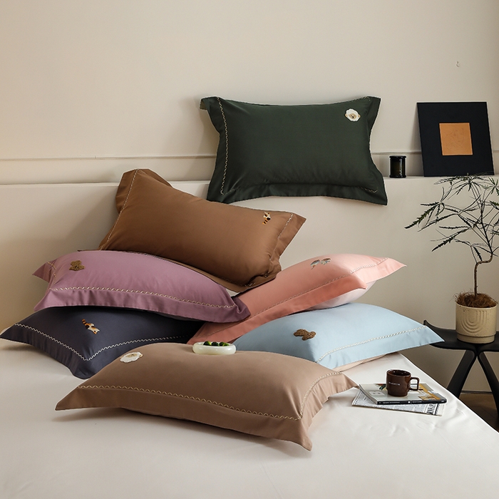 91家纺网 家纺一手货源 找家纺 禾时2025新款精梳火山全棉小磨毛工艺单品枕套 组合图片（仅供参考）