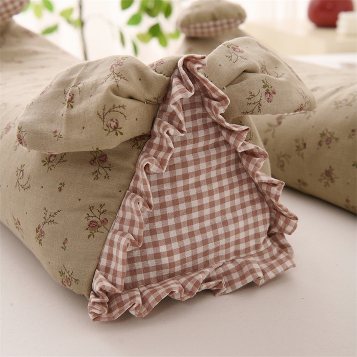 91家纺网 家纺一手货源 找家纺 大熊枕芯 2025新款全棉纯棉三角兔子荞麦枕全荞麦壳颈椎枕午睡护颈枕头枕芯 三角兔-田园咖 50x15x15cm/只