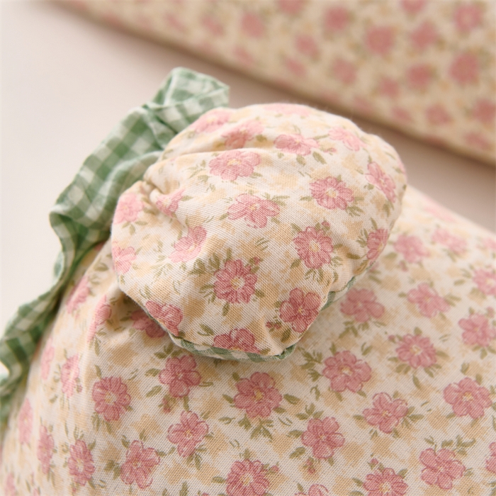 91家纺网 家纺一手货源 找家纺 大熊枕芯 2025新款全棉纯棉三角兔子荞麦枕全荞麦壳颈椎枕午睡护颈枕头枕芯 三角兔-田园粉 50x15x15cm/只