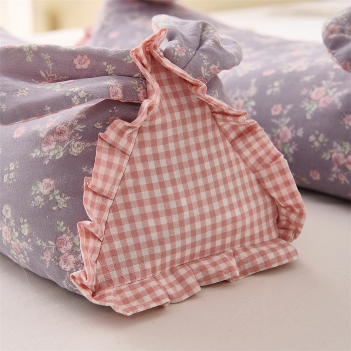 91家纺网 家纺一手货源 找家纺 大熊枕芯 2025新款全棉纯棉三角兔子荞麦枕全荞麦壳颈椎枕午睡护颈枕头枕芯 三角兔-田园紫 50x15x15cm/只