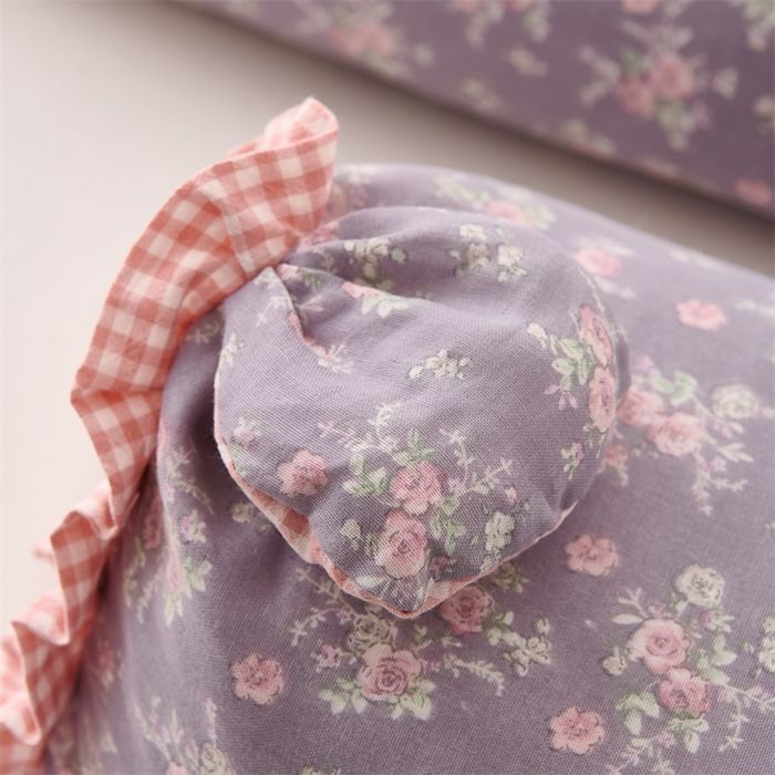 91家纺网 家纺一手货源 找家纺 大熊枕芯 2025新款全棉纯棉三角兔子荞麦枕全荞麦壳颈椎枕午睡护颈枕头枕芯 三角兔-田园紫 50x15x15cm/只