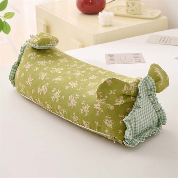 91家纺网 家纺一手货源 找家纺 大熊枕芯 2025新款全棉纯棉三角兔子荞麦枕全荞麦壳颈椎枕午睡护颈枕头枕芯 三角兔-田园绿 50x15x15cm/只