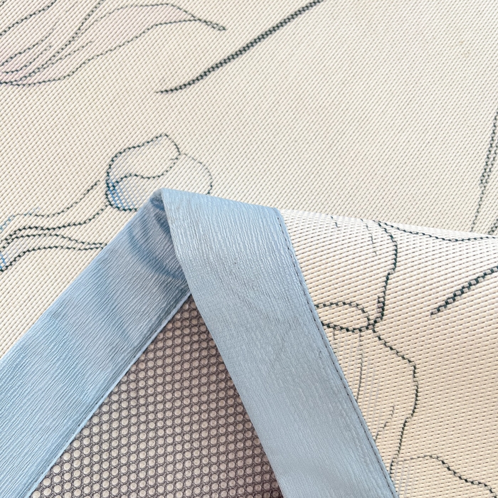 91家纺网 家纺一手货源 找家纺 小叮当家纺仓储工厂店 2025新款A类小清新卡通高品质冰藤印花床席款凉席席子-床席款 冰藤席-蓝梦里