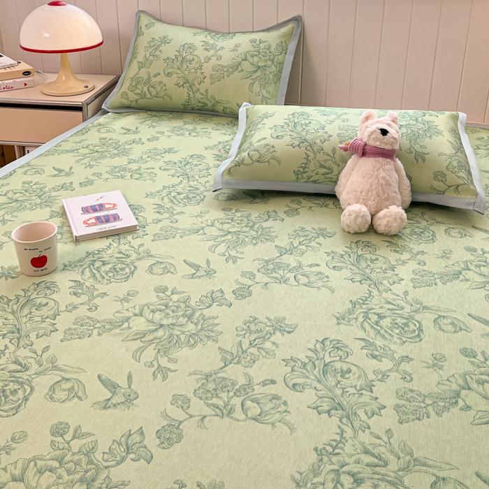 91家纺网 家纺一手货源 找家纺 小叮当家纺仓储工厂店 2025新款A类小清新卡通高品质冰藤印花床席款凉席席子-床席款 冰藤席-绿野仙踪