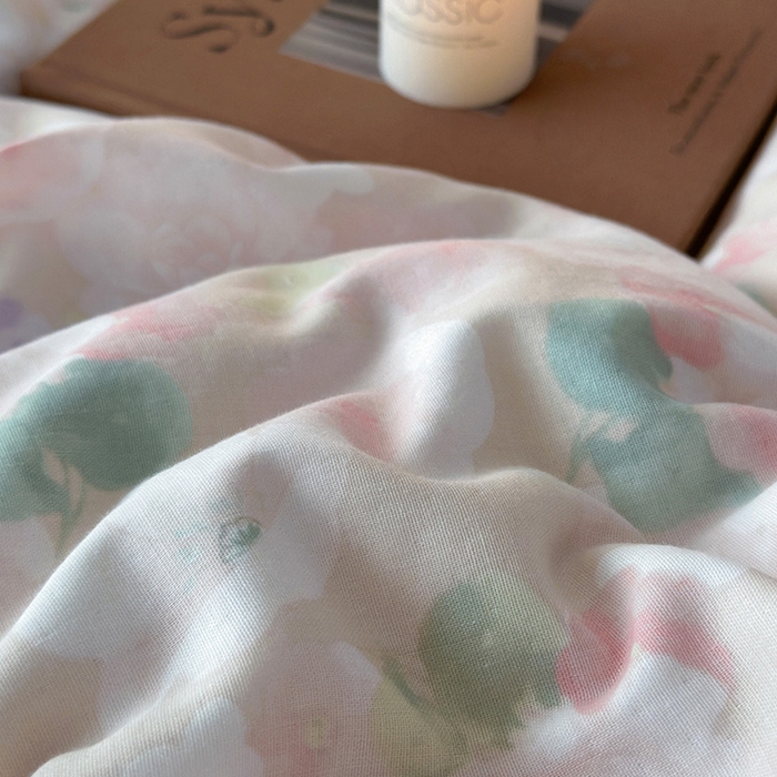 91家纺网 家纺一手货源 找家纺 （总）乐美家纺 2025新款全棉纯棉法式双层纱花边四件套