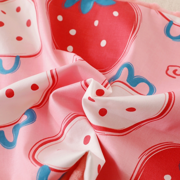 91家纺网 家纺一手货源 找家纺 小叮当家纺仓储工厂店 2025新款亲肤舒适儿童安抚豆豆枕枕头枕芯 草莓甜心