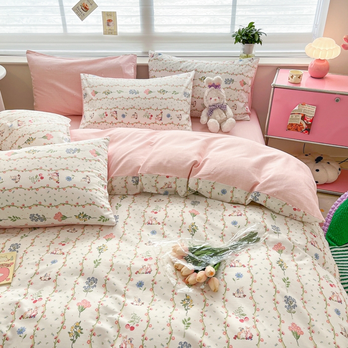 91家纺网 家纺一手货源 找家纺 富瑞阁 新款印花加厚加密13070全棉四件套（全尺寸）枝间梦