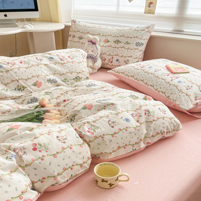 91家纺网 家纺一手货源 找家纺 富瑞阁 新款印花加厚加密13070全棉四件套（全尺寸）枝间梦