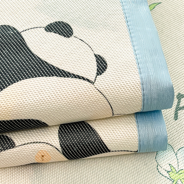 91家纺网 家纺一手货源 找家纺 小叮当家纺仓储工厂店 2025新款A类小清新卡通高品质冰藤印花床席款凉席席子-床席款 冰藤席-熊猫团团