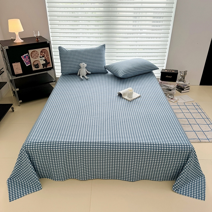 91家纺网 家纺一手货源 找家纺 （总）十一家居 2025年新款ins无印风A类云朵亲肤水洗棉单床单——眠语系列